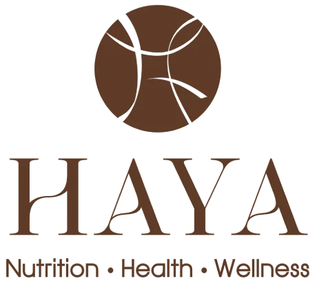 HAYA logo with tagline Nutrition, Health, Wellness